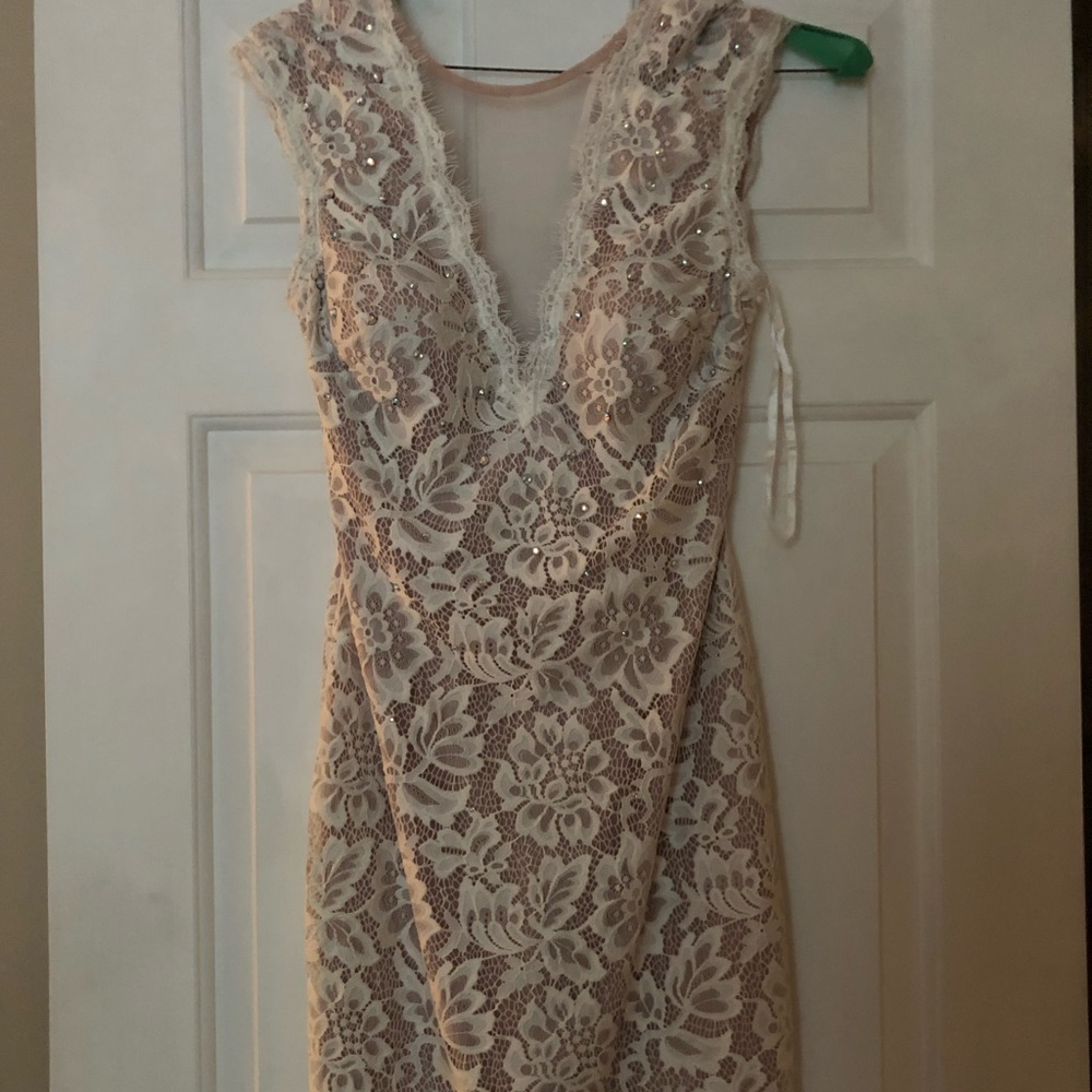 David’s Bridal Lace/Nude Dress